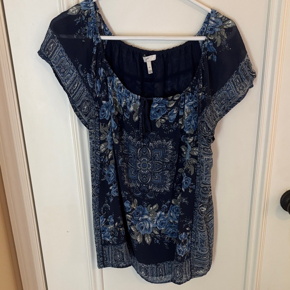 Joie chiffon taj silk peasant top
